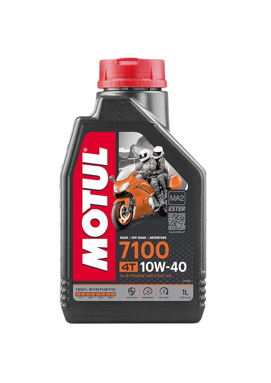 Motul 7100 4T Fully Synthetic 10W-40 Petrol Engine Oil for Bikes (1 L)