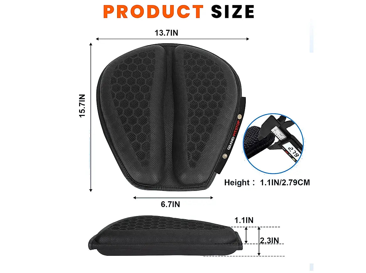 Motorcycle Honeycomb Air Gel Seat Cushion - Universal Fit