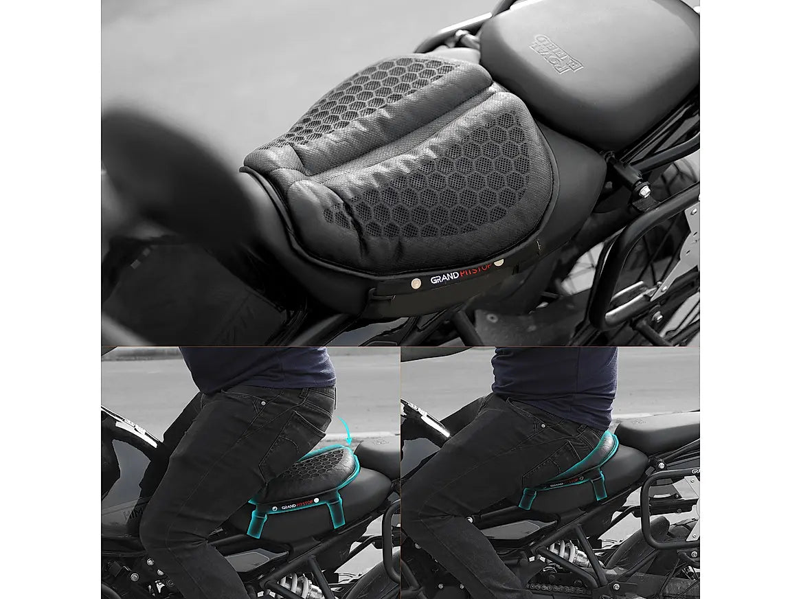 Motorcycle Honeycomb Air Gel Seat Cushion - Universal Fit