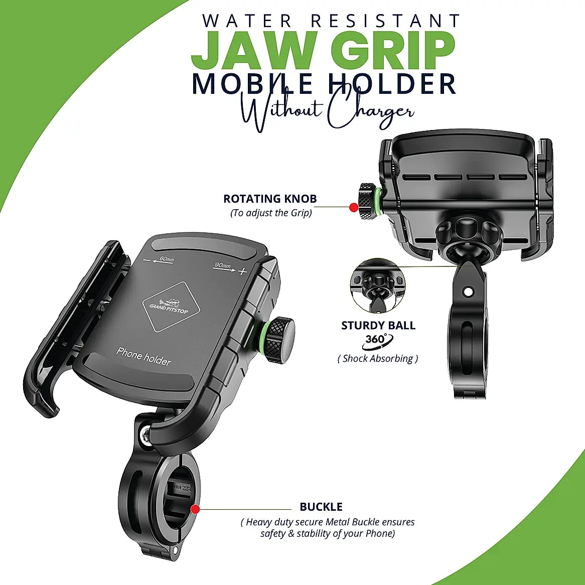 Jaw Grip Aluminium Mobile Holder - Black